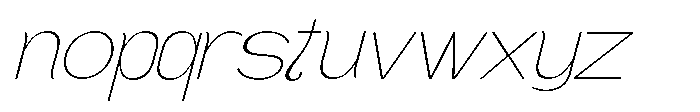 Gathia Sans  Expanded Slant Thin Font LOWERCASE