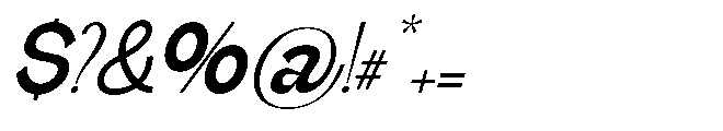Gathia Sans  Slant Bold Font OTHER CHARS