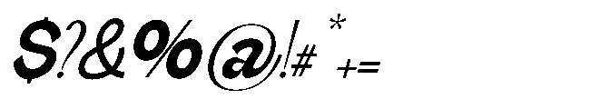 Gathia Sans  Slant Extra Bold Font OTHER CHARS