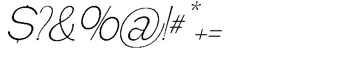 Gathia Sans  Slant Extra Light Font OTHER CHARS