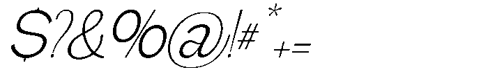 Gathia Sans  Slant Light Font OTHER CHARS