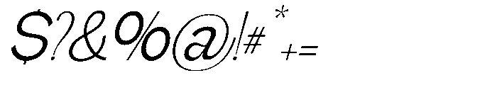 Gathia Sans  Slant Regular Font OTHER CHARS