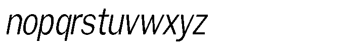 Gavion Condensed Italic Font LOWERCASE