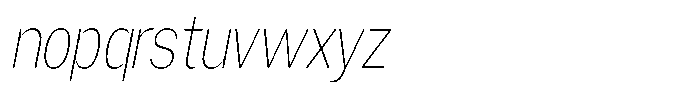 Gavion Extra Light Condensed Italic Font LOWERCASE