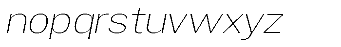 Gavion Extra Light Expanden Italic Font LOWERCASE