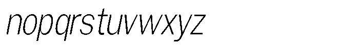 Gavion Light Condensed Italic Font LOWERCASE