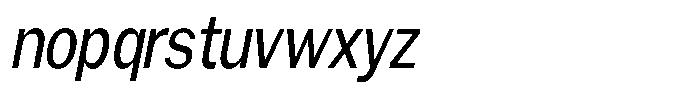 Gavion Medium Condensed Italic Font LOWERCASE