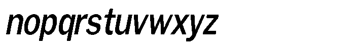 Gavion Semi Bold Condensed Italic Font LOWERCASE