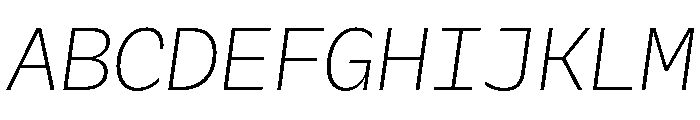 Galix Mono Extra Light Italic Font UPPERCASE