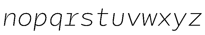 Galix Mono Extra Light Italic Font LOWERCASE