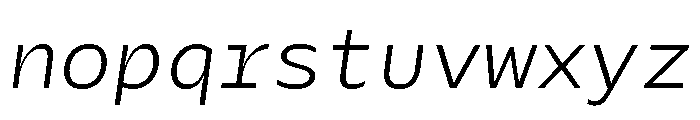 Galix Mono Light Italic Font LOWERCASE