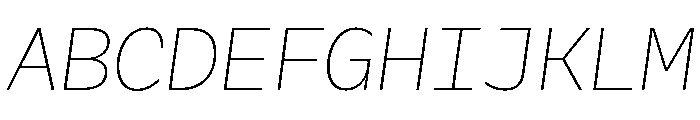 Galix Mono Ultra Light Italic Font UPPERCASE