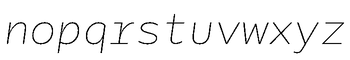 Galix Mono Ultra Light Italic Font LOWERCASE