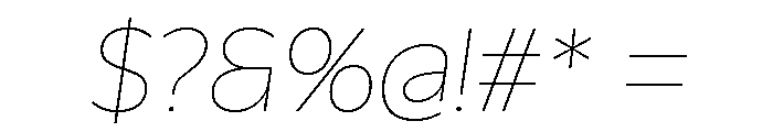 Galix Thin Italic Font OTHER CHARS