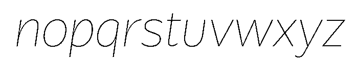 Galix Thin Italic Font LOWERCASE
