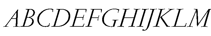 Garamond Light Italic Font UPPERCASE