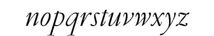 Garamond Light Italic Font LOWERCASE