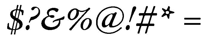 Garamond Micro Regular Italic Font OTHER CHARS