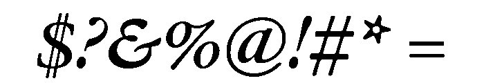 Garamond Subhead Bold Italic Font OTHER CHARS