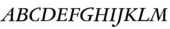 Garamond Subhead Medium Italic Font UPPERCASE
