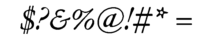 Garamond Subhead Regular Italic Font OTHER CHARS