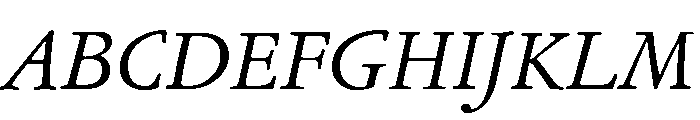 Garamond Subhead Regular Italic Font UPPERCASE