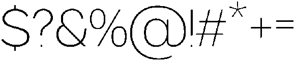 GC PROTAGE Thin otf (100) Font OTHER CHARS