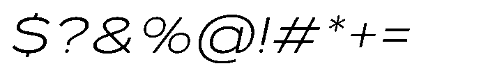 GC Monza Sans Extra Light Expanded Italic Font OTHER CHARS