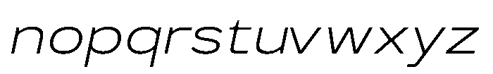 GC Monza Sans Extra Light Expanded Italic Font LOWERCASE