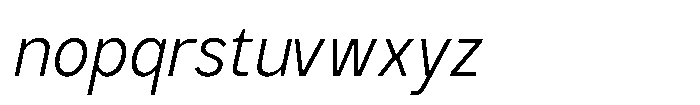 GC Monza Sans Extra Light Semi Condensed Italic Font LOWERCASE