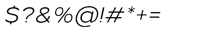 GC Monza Sans Extra Light Semi Expanded Italic Font OTHER CHARS