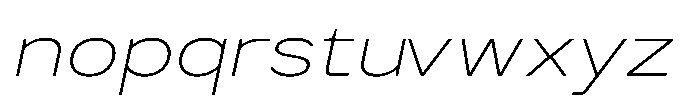 GC Monza Sans Thin Expanded Italic Font LOWERCASE