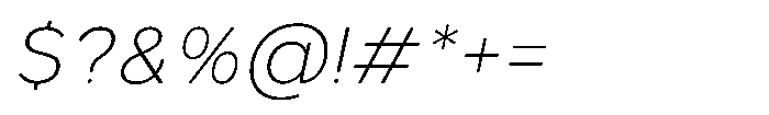 GC Monza Sans Thin Italic Font OTHER CHARS