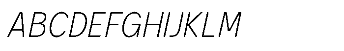 GC Monza Sans Thin Semi Condensed Italic Font UPPERCASE