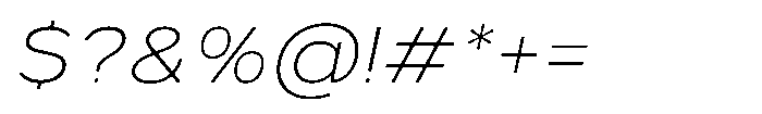 GC Monza Sans Thin Semi Expanded Italic Font OTHER CHARS