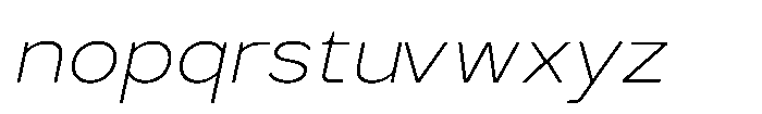 GC Monza Sans Thin Semi Expanded Italic Font LOWERCASE