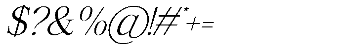 GC Mozarella Extra Light Italic Font OTHER CHARS