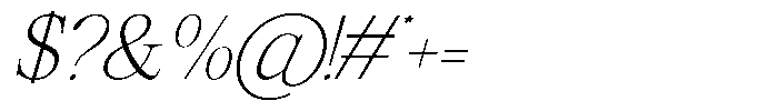 GC Mozarella Thin Italic Font OTHER CHARS