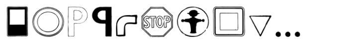 GDR Traffic Symbols Demo Font LOWERCASE
