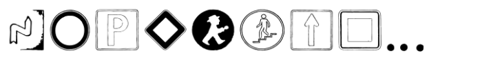 GDR Traffic Symbols Icons Font UPPERCASE