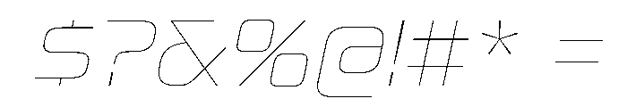 Gear Wide Thin Italic Font OTHER CHARS