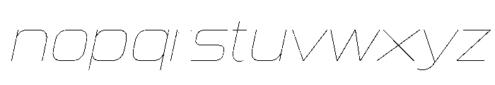 Gear Wide Thin Italic Font LOWERCASE
