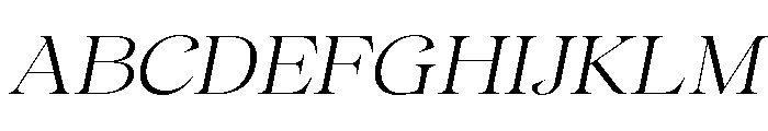 Gentara Extra Light Slanted Font UPPERCASE