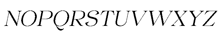 Gentara Extra Light Slanted Font UPPERCASE