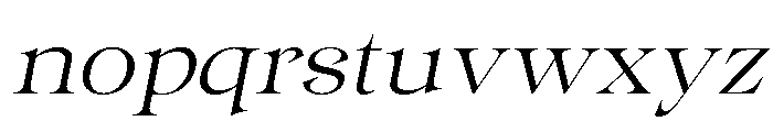 Gentara Extra Light Slanted Font LOWERCASE