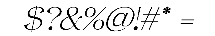Gentara Thin Slanted Font OTHER CHARS