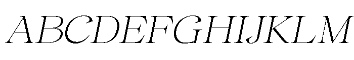 Gentara Thin Slanted Font UPPERCASE