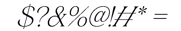Gerstein-ExtraLightItalic Font OTHER CHARS