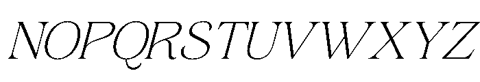 Gerstein-ExtraLightItalic Font UPPERCASE
