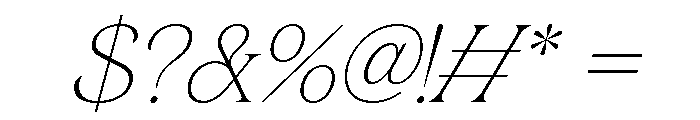Gerstein-ThinItalic Font OTHER CHARS